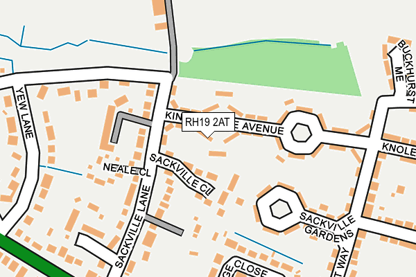 RH19 2AT map - OS OpenMap – Local (Ordnance Survey)
