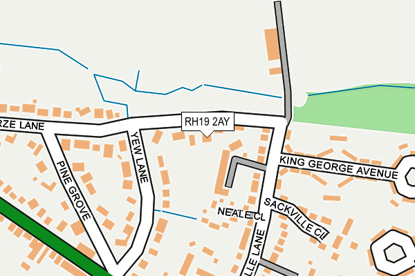 RH19 2AY map - OS OpenMap – Local (Ordnance Survey)