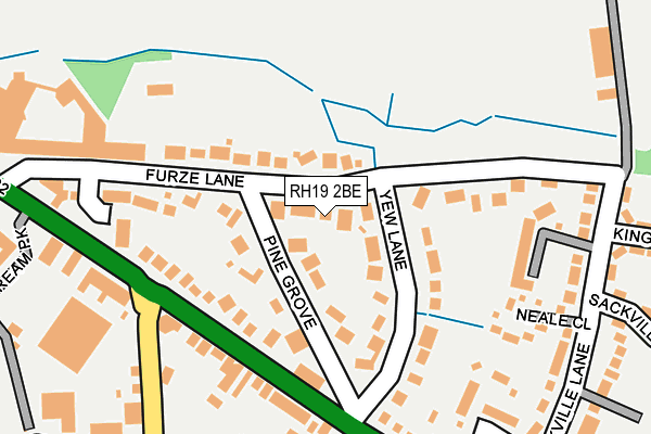 RH19 2BE map - OS OpenMap – Local (Ordnance Survey)