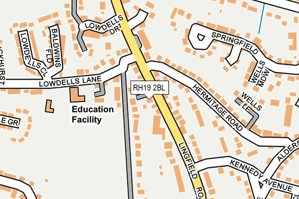 RH19 2BL map - OS OpenMap – Local (Ordnance Survey)