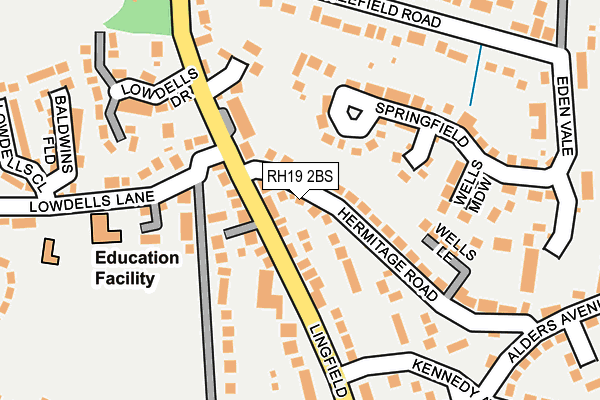 RH19 2BS map - OS OpenMap – Local (Ordnance Survey)