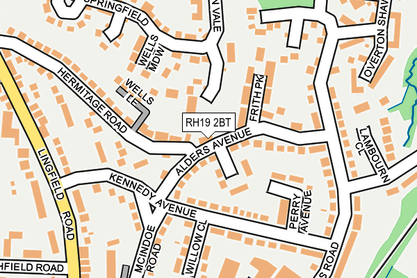 RH19 2BT map - OS OpenMap – Local (Ordnance Survey)