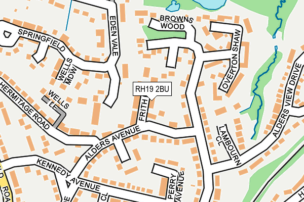 RH19 2BU map - OS OpenMap – Local (Ordnance Survey)