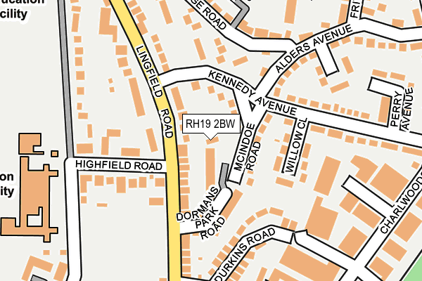 RH19 2BW map - OS OpenMap – Local (Ordnance Survey)