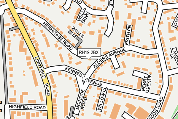 RH19 2BX map - OS OpenMap – Local (Ordnance Survey)