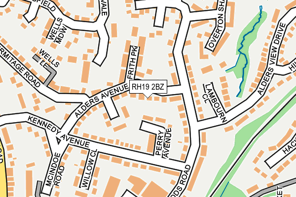 RH19 2BZ map - OS OpenMap – Local (Ordnance Survey)