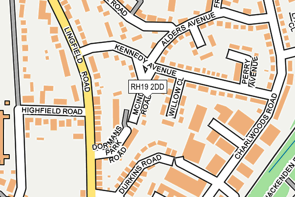 RH19 2DD map - OS OpenMap – Local (Ordnance Survey)