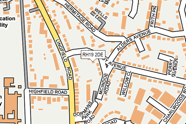 RH19 2DE map - OS OpenMap – Local (Ordnance Survey)