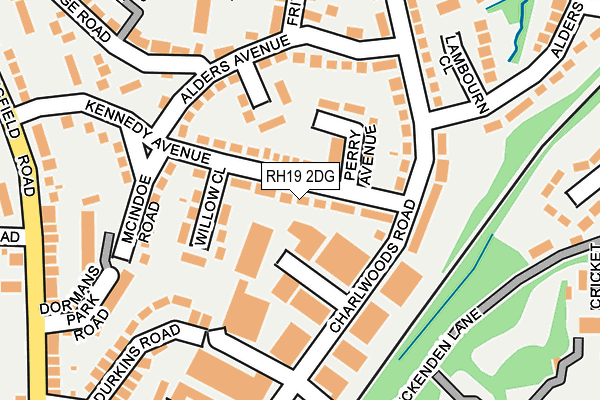 RH19 2DG map - OS OpenMap – Local (Ordnance Survey)