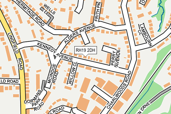 RH19 2DH map - OS OpenMap – Local (Ordnance Survey)