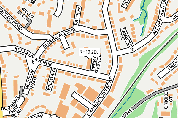 RH19 2DJ map - OS OpenMap – Local (Ordnance Survey)