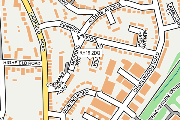 RH19 2DQ map - OS OpenMap – Local (Ordnance Survey)