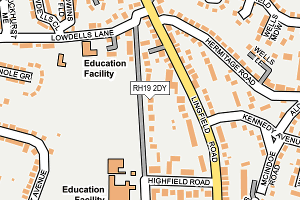 RH19 2DY map - OS OpenMap – Local (Ordnance Survey)