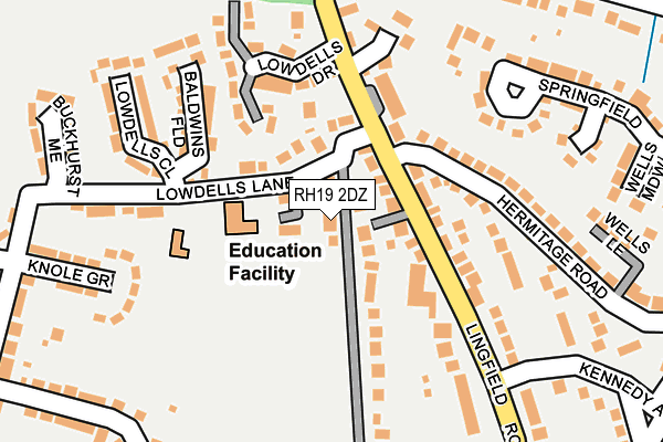 RH19 2DZ map - OS OpenMap – Local (Ordnance Survey)