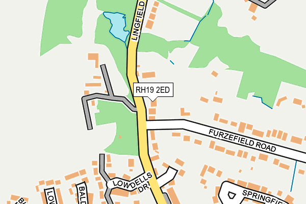 RH19 2ED map - OS OpenMap – Local (Ordnance Survey)