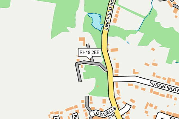 RH19 2EE map - OS OpenMap – Local (Ordnance Survey)