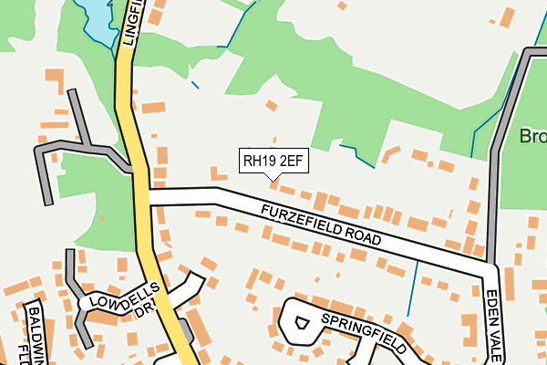 RH19 2EF map - OS OpenMap – Local (Ordnance Survey)