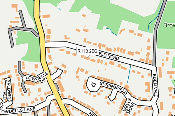 RH19 2EG map - OS OpenMap – Local (Ordnance Survey)