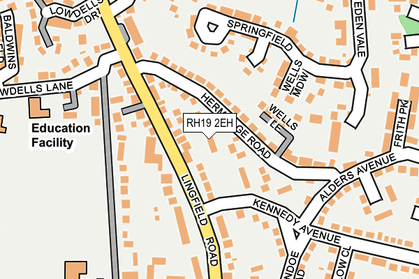 RH19 2EH map - OS OpenMap – Local (Ordnance Survey)