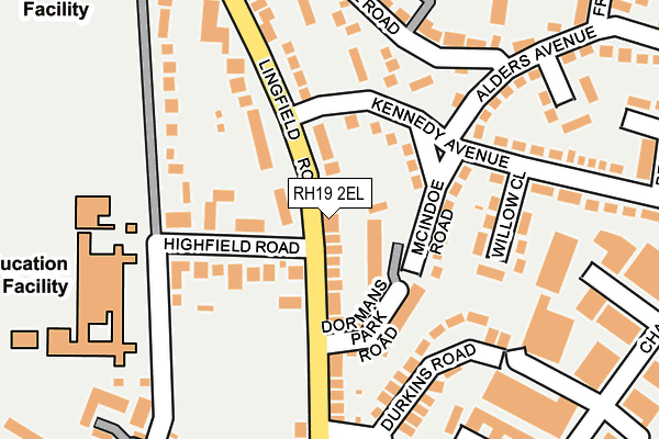 RH19 2EL map - OS OpenMap – Local (Ordnance Survey)