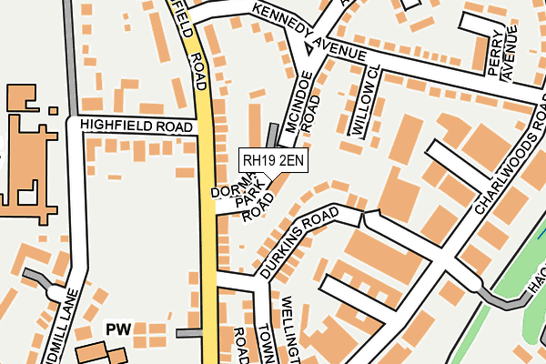 RH19 2EN map - OS OpenMap – Local (Ordnance Survey)