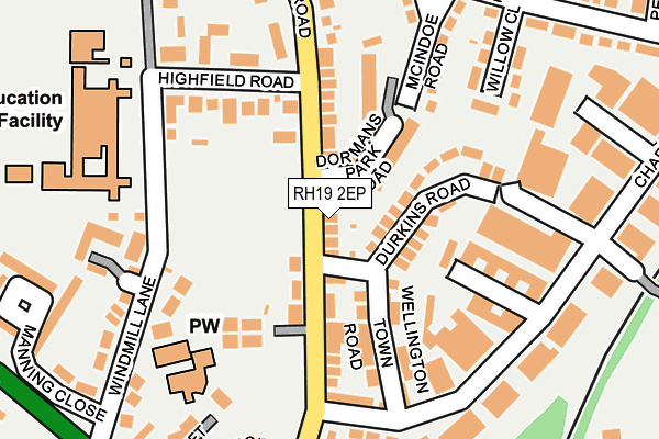 RH19 2EP map - OS OpenMap – Local (Ordnance Survey)