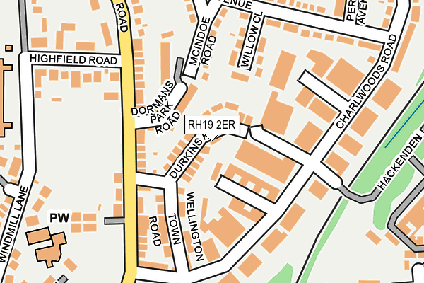 RH19 2ER map - OS OpenMap – Local (Ordnance Survey)