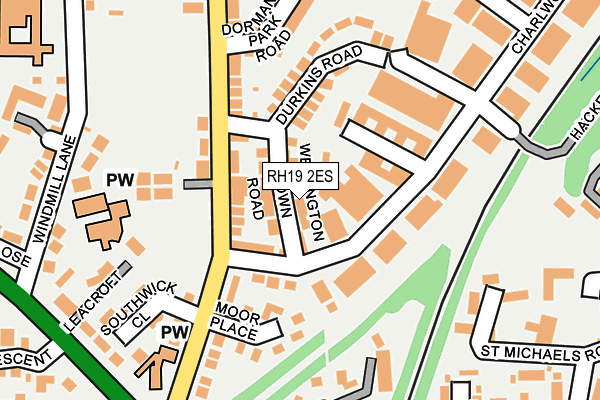 RH19 2ES map - OS OpenMap – Local (Ordnance Survey)