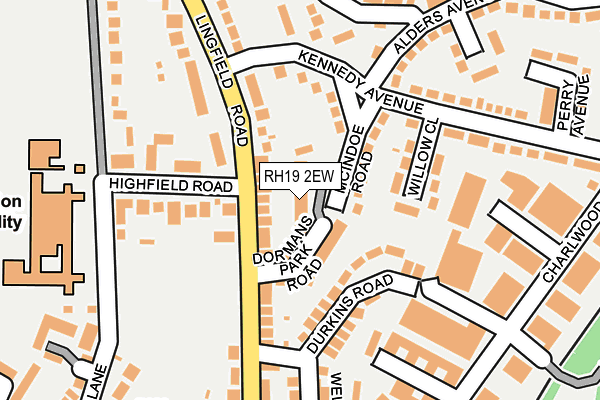 RH19 2EW map - OS OpenMap – Local (Ordnance Survey)