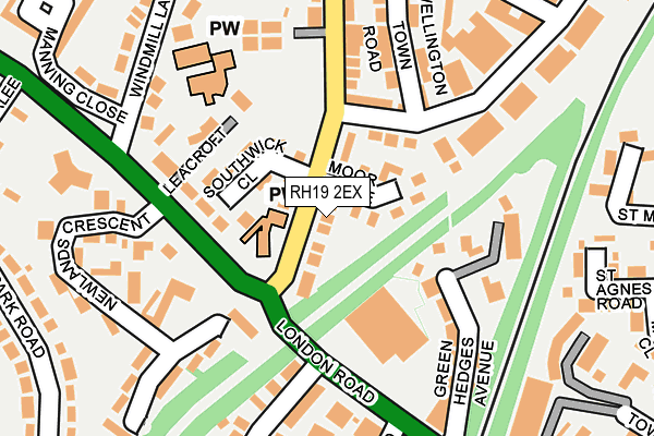 RH19 2EX map - OS OpenMap – Local (Ordnance Survey)