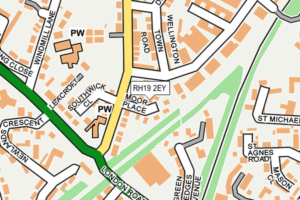 RH19 2EY map - OS OpenMap – Local (Ordnance Survey)