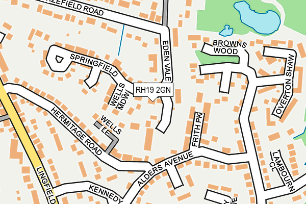 RH19 2GN map - OS OpenMap – Local (Ordnance Survey)