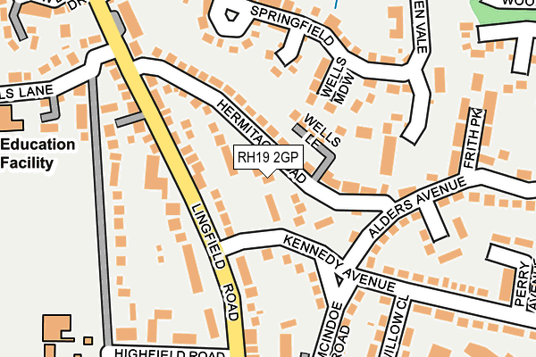 RH19 2GP map - OS OpenMap – Local (Ordnance Survey)