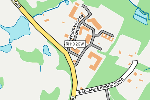 RH19 2GW map - OS OpenMap – Local (Ordnance Survey)