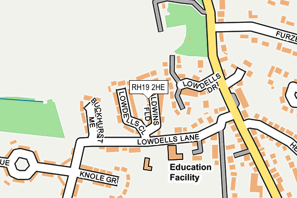 RH19 2HE map - OS OpenMap – Local (Ordnance Survey)