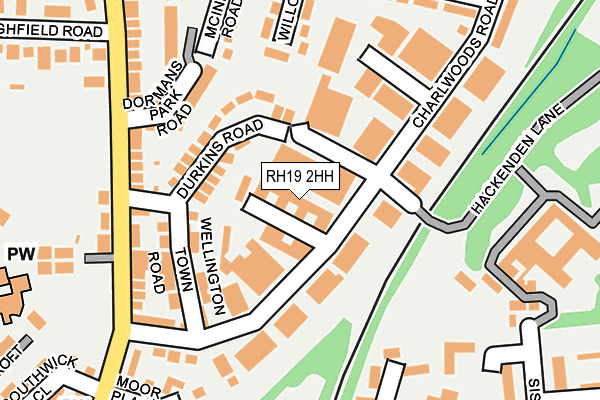 RH19 2HH map - OS OpenMap – Local (Ordnance Survey)