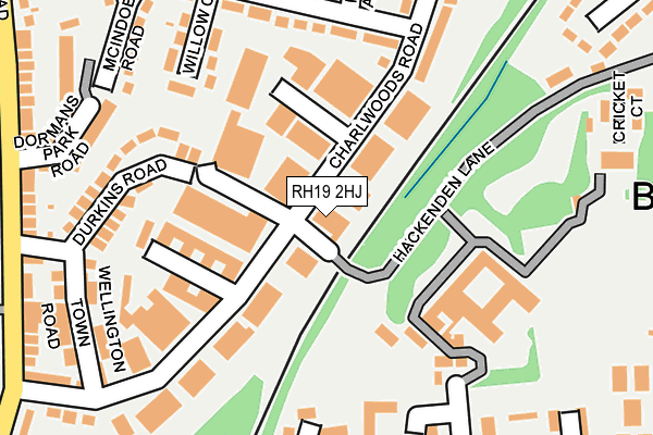 RH19 2HJ map - OS OpenMap – Local (Ordnance Survey)