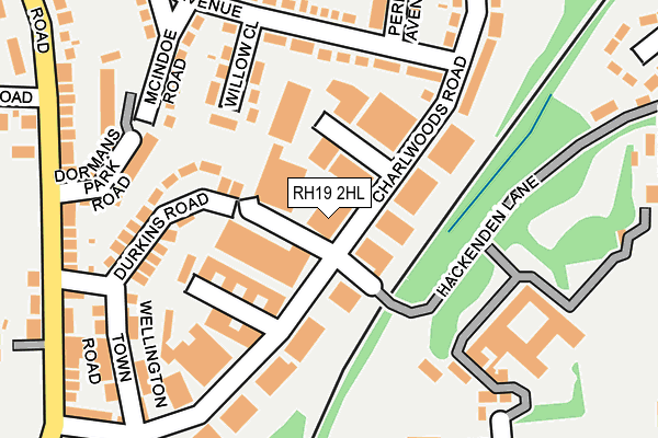 RH19 2HL map - OS OpenMap – Local (Ordnance Survey)