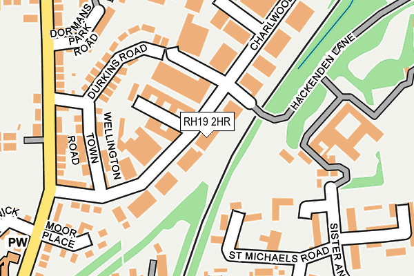 RH19 2HR map - OS OpenMap – Local (Ordnance Survey)