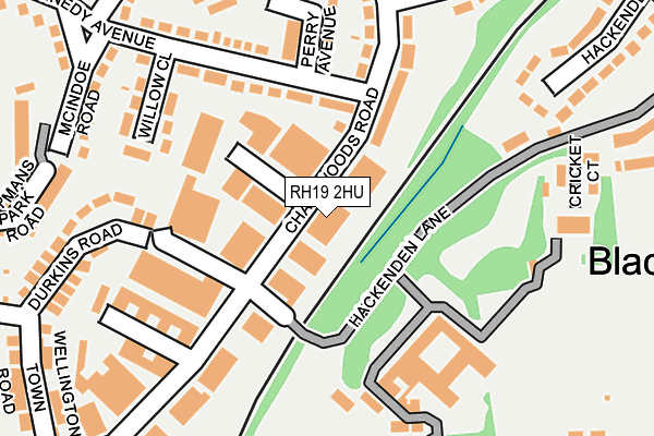 RH19 2HU map - OS OpenMap – Local (Ordnance Survey)