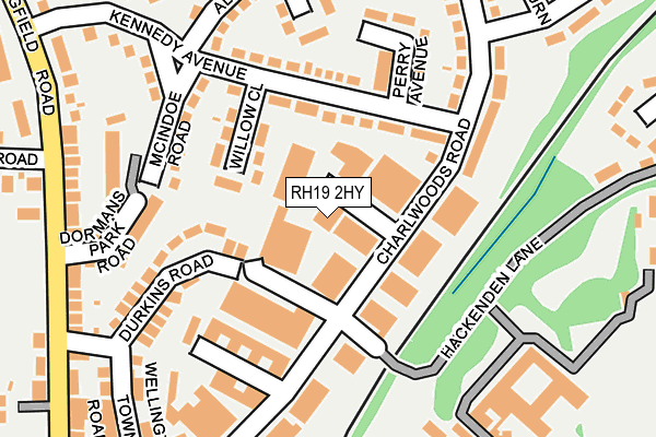 RH19 2HY map - OS OpenMap – Local (Ordnance Survey)