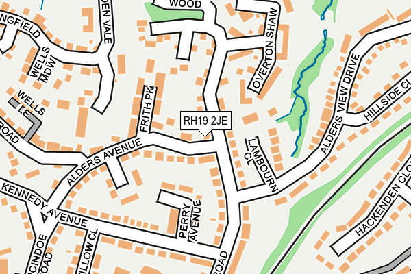 RH19 2JE map - OS OpenMap – Local (Ordnance Survey)
