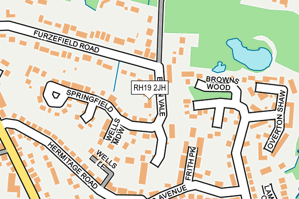 RH19 2JH map - OS OpenMap – Local (Ordnance Survey)