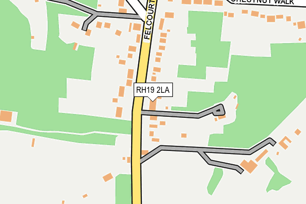 RH19 2LA map - OS OpenMap – Local (Ordnance Survey)