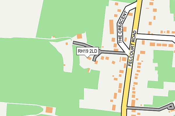 RH19 2LD map - OS OpenMap – Local (Ordnance Survey)