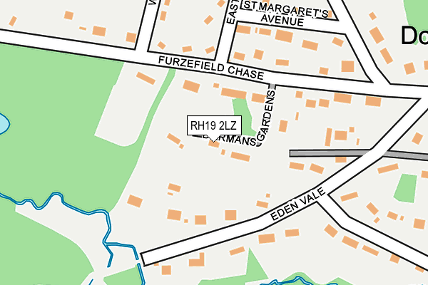 RH19 2LZ map - OS OpenMap – Local (Ordnance Survey)