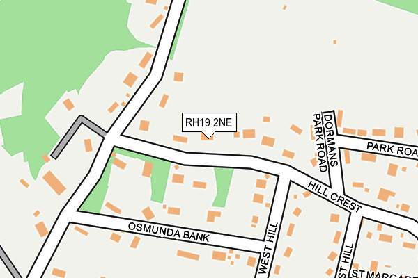RH19 2NE map - OS OpenMap – Local (Ordnance Survey)