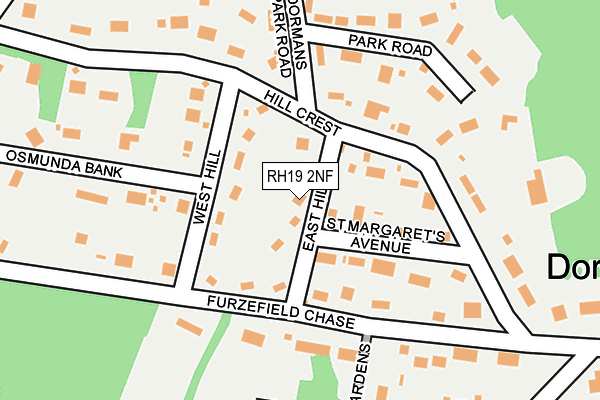 RH19 2NF map - OS OpenMap – Local (Ordnance Survey)