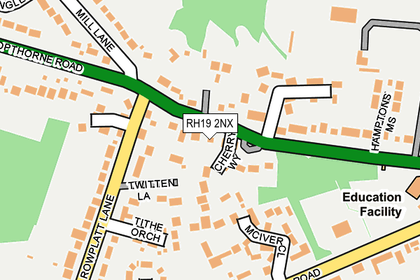 RH19 2NX map - OS OpenMap – Local (Ordnance Survey)