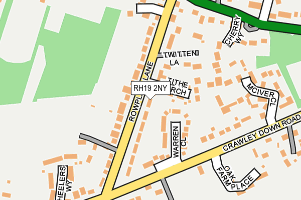 RH19 2NY map - OS OpenMap – Local (Ordnance Survey)